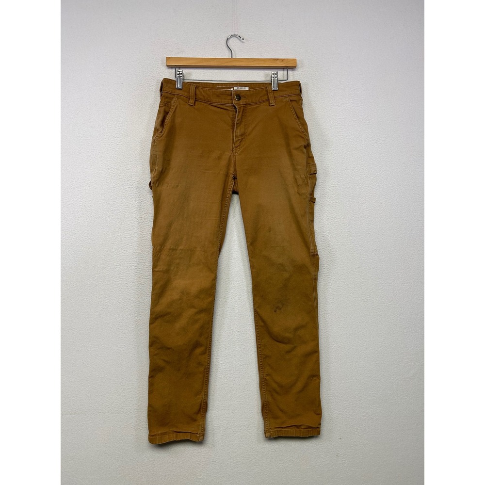 Carhartt Rugged Flex Canvas Work Pants Womens 4 Regular Brown Carpenter